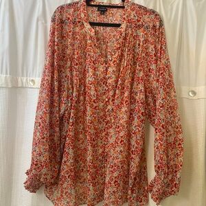 Torrid size 4 plus size sheer floral blouse top worn once if that.